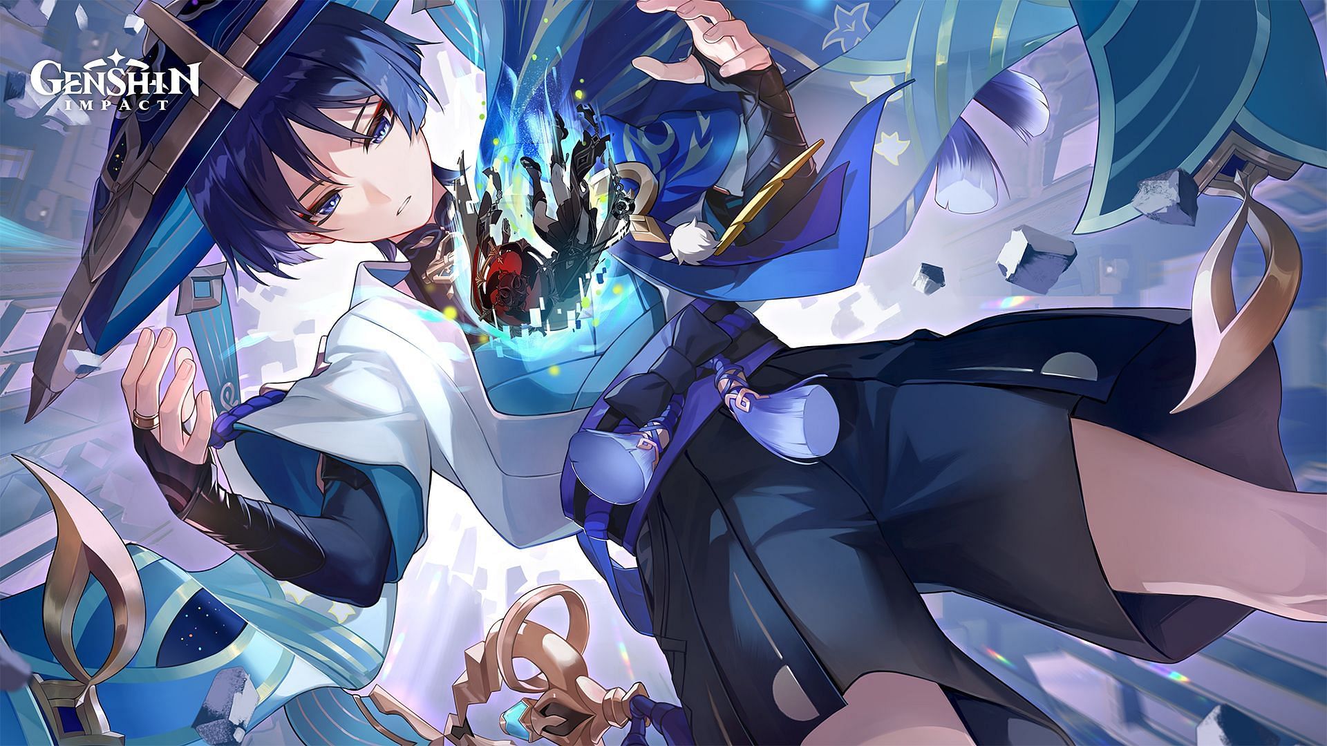Scaramouche as the Wanderer in the official art of "Inversion of Genesis" (Image via HoYoverse)